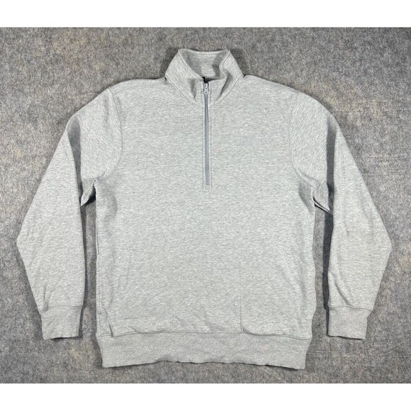 Mountain Hardwear MWH Logo 1/2 Zip Fleece Mens M Gray Pullover Mock Neck Sweater - Picture 1 of 7